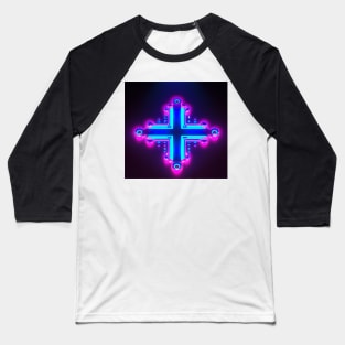 Cyber neon cross Baseball T-Shirt